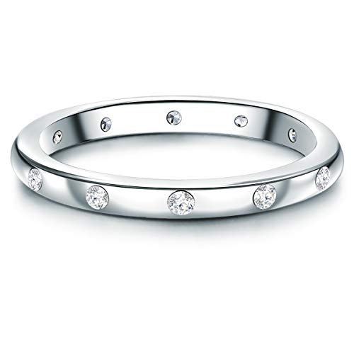 Trilani Damen-Ring aus 925/- Sterling Silber mit Zirkonia mit Brillantschliff von Trilani