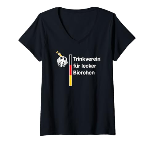 Damen TRINKVEREIN FÜR LECKER Bierchen X Malle Mallorca Bier T-Shirt mit V-Ausschnitt von TRINKVEREIN FÜR LECKER BIERCHEN X Vereinstreffen