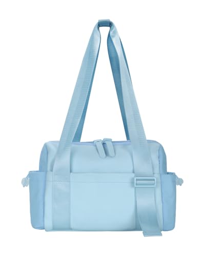 Kleine Sporttasche für Damen, Mini-Sporttasche ist innen und außen wasserdicht, Reisetasche, Sporttasche, modisch und niedlich, Blau, S, Modische Sporttasche mit mehreren Taschen von TRIOBASE