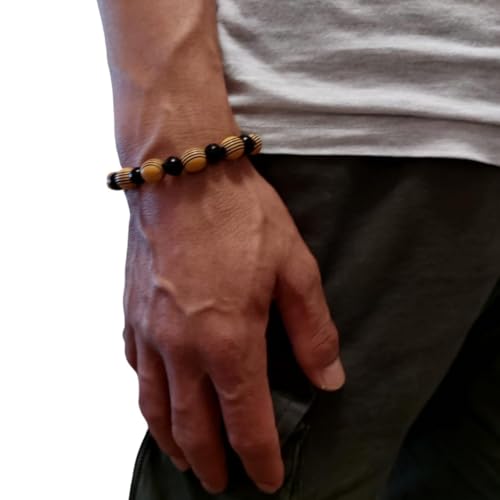 TRIPLE K&S armband für Herren Damen 100% Wasserfest Handmade Perlen Armband Boho Stoff Armband Hippie Sommer Strand Schmuck Freundschaftsarmbänder Bracelet geburtstagsgeschenk martisor holz surf von TRIPLE K&S