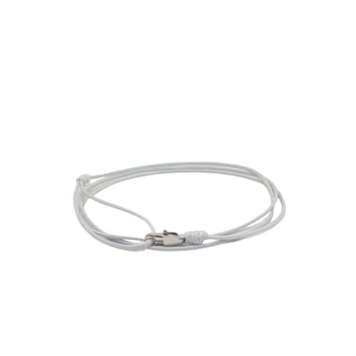 TRIPLE K&S Dünnes Wickel-Armband Herren & Damen mit Karabiner-Haken Verschluss Handmade - Maritimer Surfer Schmuck - Minimalistisches Stoff-Armband - 100% Wasserfest & verstellbar (White) von TRIPLE K&S