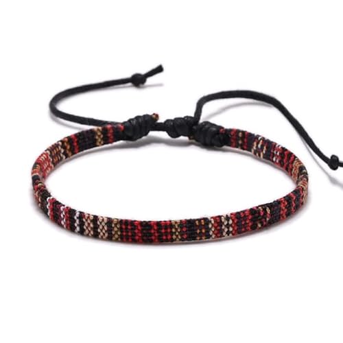 TRIPLE K&S Surfer armband Herren & Damen • 100% Wasserfest & Handmade • Perlen-Armband Boho Stoff-Armband • Hippie Sommer Strand-Schmuck (Earthy Tribal Mix) von TRIPLE K&S