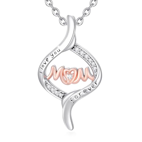 Halskette aus 925er Sterlingsilber für Mütter Unendlichkeits Anhänger Schmuck zum Muttertag Geschenk für Mutter Großmutter Ehefrau von Tochter und Sohn 18"+2" verstellbar Geschenkbox inklusive von TRISHULA