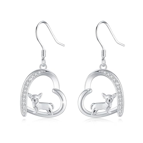 Hunde Ohrringe 925 Sterling Silber Love CZ Ohrringe Tier Schmuck Geschenk für Frauen Mädchen Hunde Ohrringe 925 Sterling Silber Love CZ Ohrringe Tier Schmuck Geschenk für Frauen Mädchen von TRISHULA