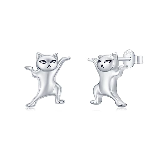 Katzen Ohrstecker 925 Sterling Silber Katzen Ohrringe Tiere Ohrringe Hypoallergen Katzen Schmuck Lustige Katze Ohrringe Geschenk für Katzen liebhaber mädchen Freundin Damen Katzen Ohrstecker 925 Sterling Silber Katzen Ohrringe Tiere Ohrringe Hypoallergen Katzen Schmuck Lustige Katze Ohrringe Geschenk für Katzen liebhaber mädchen Freundin Damen von TRISHULA