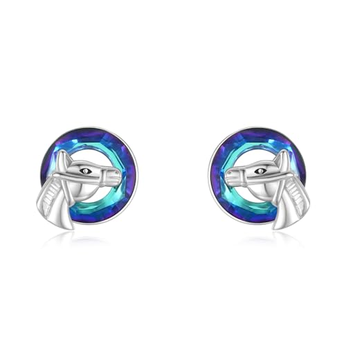 Pferd Ohrringe für Mädchen 925 Sterling Silber Pferd Ohrstecker Kristall Ohrhänger Tier Ohrringe Pferd Schmuck für Zum Geburtstag Jahrestag Pferd Ohrringe für Mädchen 925 Sterling Silber Pferd Ohrstecker Kristall Ohrhänger Tier Ohrringe Pferd Schmuck für Zum Geburtstag Jahrestag von TRISHULA