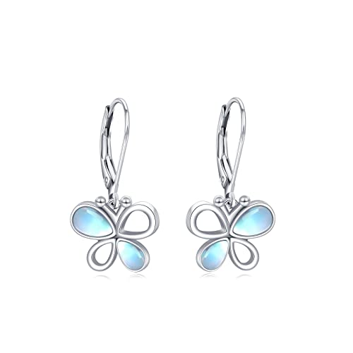 Schmetterlings Mondstein Ohrringe 925 Sterling Silber Mondstein Ohrringe Schmetterling Brisuren Ohrringe Geburtstag Schmuck Geschenk für Frauen Mädchen von TRISHULA