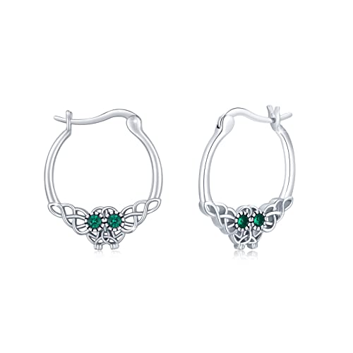 TRISHULA Eule Ohrringe 925 Sterling Silber Keltische Creolen Hypoallergene Zirkonia Tier Ohrringe Eule Schmuck Geschenk für Damen Mädchen Frauen von TRISHULA