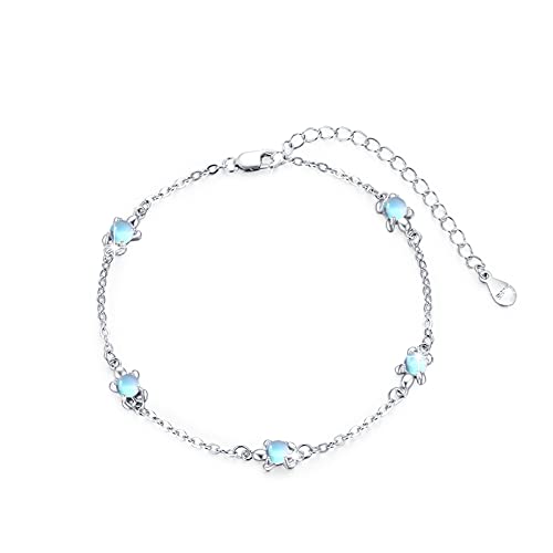 TRISHULA 925 Sterling Silber Mondstein Damen-Armband Verstellbares Armband Geburtstagsgeschenk Jubiläumsgeschenk für Mutter Tochter Schwester Freundin als Schmuck von TRISHULA