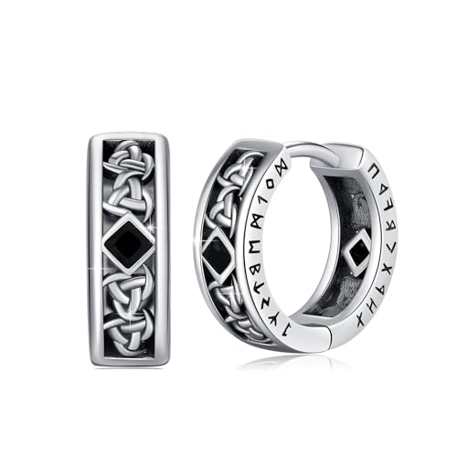 Wikinger Rune Ohrringe 925 Sterling Silber Punk Schmuck Unisex Geschenk für Männer Frauen Viking Runen Geburtstag von TRISHULA