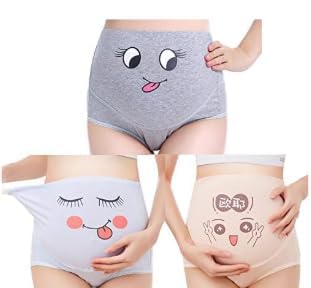 TRISTIN Cotton 3er Pack Schwangerschaft Mutterschaft über Bump Smile High Waist Verstellbare Unterwäsche Unterhosen/Stillhosen von TRISTIN