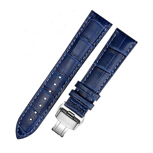 Triblanc Leder Uhrenarmband Schnellverschluss Schwarz Blau Braun Ersatz Armband,18mm 20mm 22mm 24mm für Herren Damen von Triblanc