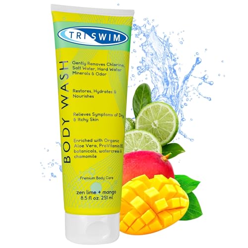 TRISWIM - Chlorentfernungs Shampoo Damen und Herren, Feuchtigkeitsspendendes Haarshampoo für Schwimmer, Anti-Chlor After-Swim Shampoo - Limette & Mango, 251 ml von TRISWIM