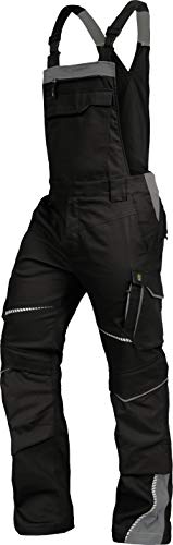 TRIUSO Leib Wächter Flex-Line Herren Latzhose flexibel mit Spandex (schwarz/grau, 56) von TRIUSO