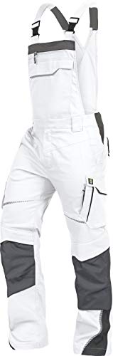 TRIUSO Leib Wächter Flex-Line Herren Latzhose flexibel mit Spandex (weiß/grau, 42) von TRIUSO