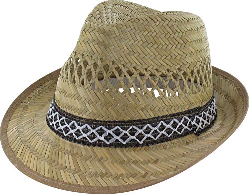 TRIUSO Strohhut leicht atmungsaktiv 54 bis 61 cm (60 cm) von TRIUSO