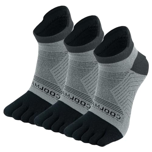 TRIWONDER Zehensocken Paar Laufsocken, Atmungsaktiv & Schweißableitend Sportsocken für Laufen Joggen (DE/NL/SE/PL, Alphanumerisch, L, 01# Knöchelhoch/Weiß - 3 Paar) von TRIWONDER
