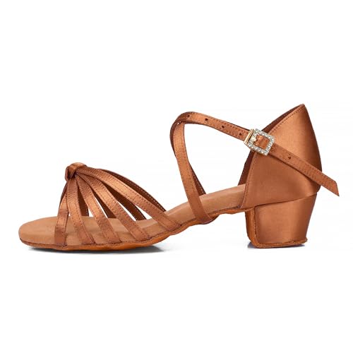TRIWORIAE - Damen Mädchen Tanzschuhe Niedrigem Absatz Standardtanz/Gesellschaftstanz/Lateinischer Tanz/Latein Brauner Knoten 36 TRIWORIAE - Damen Mädchen Tanzschuhe Niedrigem Absatz Standardtanz/Gesellschaftstanz/Lateinischer Tanz/Latein Brauner Knoten 36 von TRIWORIAE