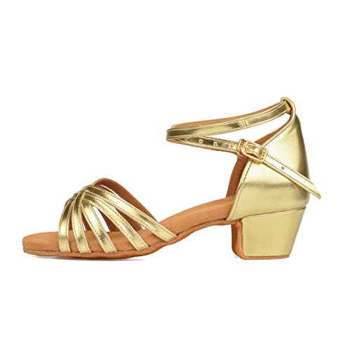 TRIWORIAE - Damen Mädchen Tanzschuhe Niedrigem Absatz Standardtanz/Gesellschaftstanz/Lateinischer Tanz/Latein Gold 26 von TRIWORIAE