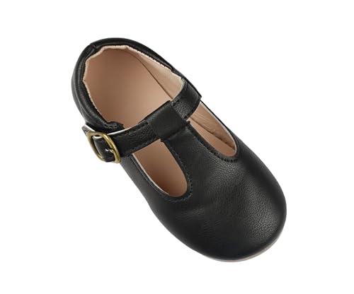 TRIWORIAE-Mädchen Mary Jane Flats Schulschuhe Festliche Schuhe Ballerina Schuhe Schwarz 23 von TRIWORIAE