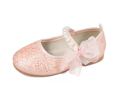 TRIWORIAE-Prinzessin Schuhe Glitzer Schuhe Kinder Flache Pailletten Mädchen Mary Jane Ballerinas Rosa 29 von TRIWORIAE