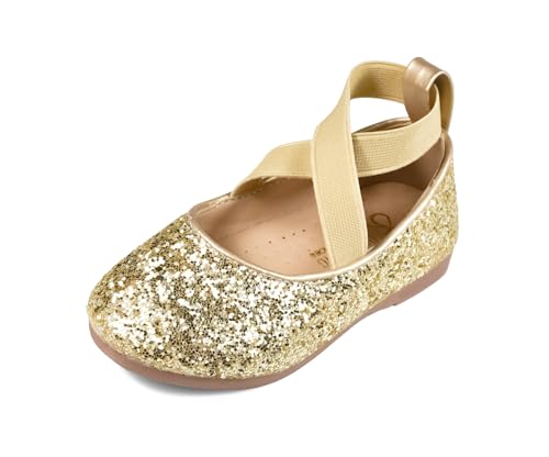 TRIWORIAE-Prinzessin Schuhe Mädchen Glitzer Schuhe Kinder Flache Pailletten Mary Jane Partys Elegante Ballerinas Gold 32 von TRIWORIAE