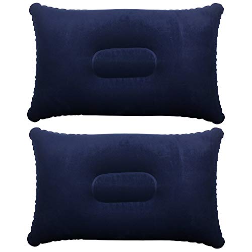 TRIXES 2 x Blaue Aufblasbare Kissen für Camping und Reisen aus Weichem Material von TRIXES