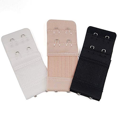 TRIXES 3PC BH Verlängerung Extender Strap Set - 2 Haken Verlängerungen - Mutterschaft BH - Pflege BH - komfortabel und elastisch - temporäre Gewichtszunahme - schwarz weiß Beige von TRIXES