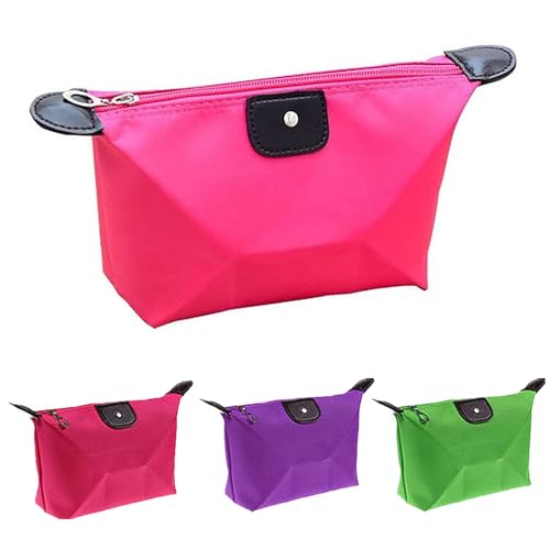 TRIXES 3er Set kleine Reisetasche - wasserdichte Aufbewahrungs- - Organisationstasche für Make-up, Kosmetik, Toilettenartikel, Accessoires - für Männer & Frauen in Pink, Lila und Limonengrün von TRIXES