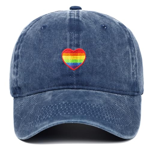 TRIXES Blau Denim Regenbogen Kappe - Mütze mit Denim-Effekt - Perfekt für LGBTQIA2s+ - Zeigen Sie Unterstützung & Vielfalt, blau, 1-2 von TRIXES