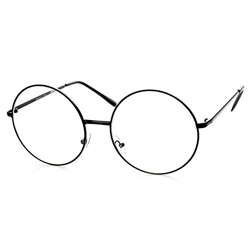 TRIXES Brille mit Rundgläsern in Kupfer - Beatles Retro Sechziger Jahre Stil Klarglas Gläser - Runde Brille als Kostümergänzung Cosplay Retro-Partys Geek Gläser Zubehör - Klassische Vintag von TRIXES