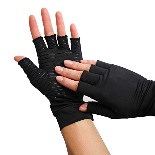 TRIXES Kompressionshandschuhe - Kupfer infundierte fingerlose Handschuhe mit zusätzlichen Grip - wärmende Handschuhe für Hand Finger Handgelenk Gelenke und Muskeln - Sporthilfe - medium Größe TRIXES Kompressionshandschuhe - Kupfer infundierte fingerlose Handschuhe mit zusätzlichen Grip - wärmende Handschuhe für Hand Finger Handgelenk Gelenke und Muskeln - Sporthilfe - medium Größe von TRIXES