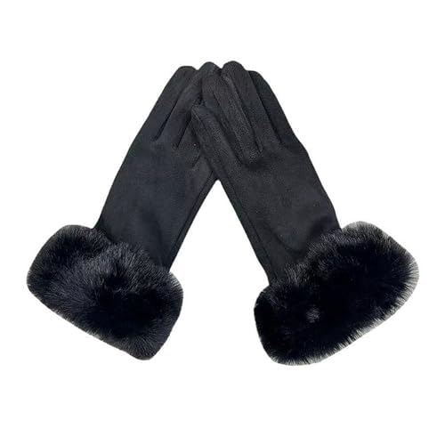 TRIXES Luxuriöse Touchscreen-Damenhandschuhe mit Fellbesatz – Winter-Thermohandschuhe in Einheitsgröße – in Geschenkbox von TRIXES