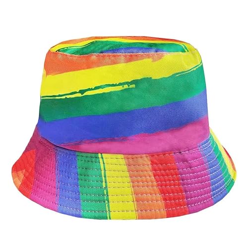 TRIXES Regenbogen-Wende-Eimerhut – Mehrfarbiges Streifendesign – Perfekt für LGBTQIA2s+ – Zeigen Sie Unterstützung und Vielfalt von TRIXES