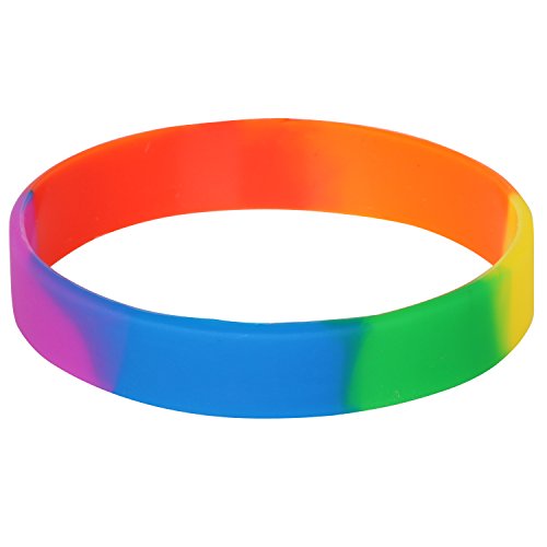 TRIXES Silikon-Regenbogen-Armband - Zubehör für Gay-Pride-LGBT-Festival-Veranstaltungen - Armband für Männer Frauen und alle anderen - Wasserfestes mehrfarbiges Sport-Armband von TRIXES