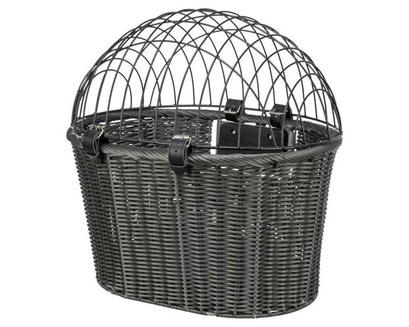 TRIXIE Tierfahrradkorb Front-Fahrradkorb Rattan anthrazit von TRIXIE