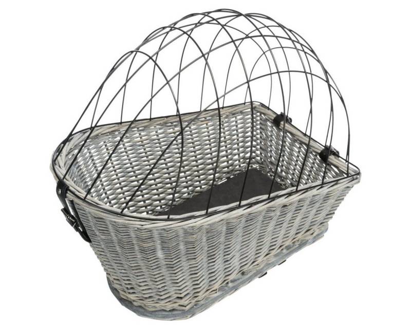 TRIXIE Tierfahrradkorb Hunde-Fahrradkorb für Gepäckträger grau von TRIXIE