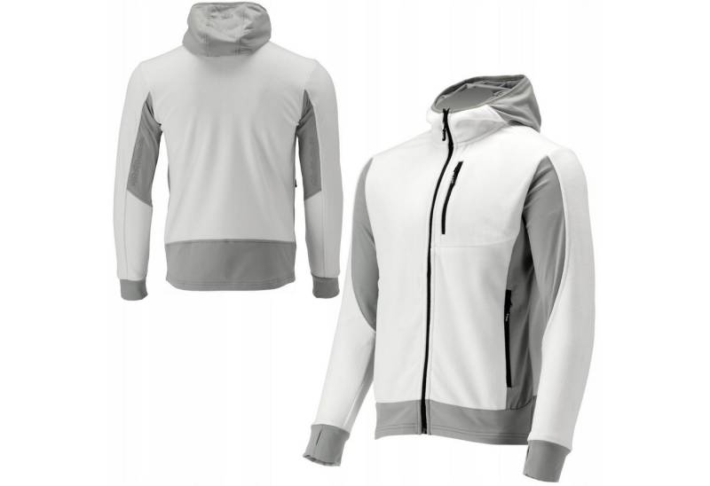 TRIZERATOP Kapuzenpullover Fleece Kapuzenpulli, Hoodie mit Reißverschluss SARNA weiß/grau Gr. L (einzeln) von TRIZERATOP
