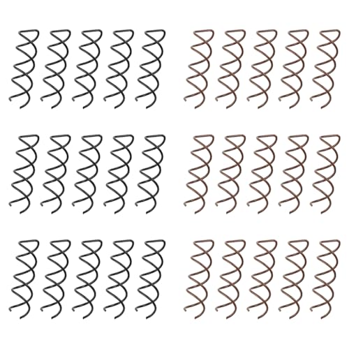 TRKETK 30 Stück Spirale Haarspange Spiral Pin Metall Brötchen Haarnadel Spin Clip Spiralnadel für Haarstyling Twist Haar Clips Abgerundete Haarspangen für DIY Haar Stil Mädchen und Damen von TRKETK