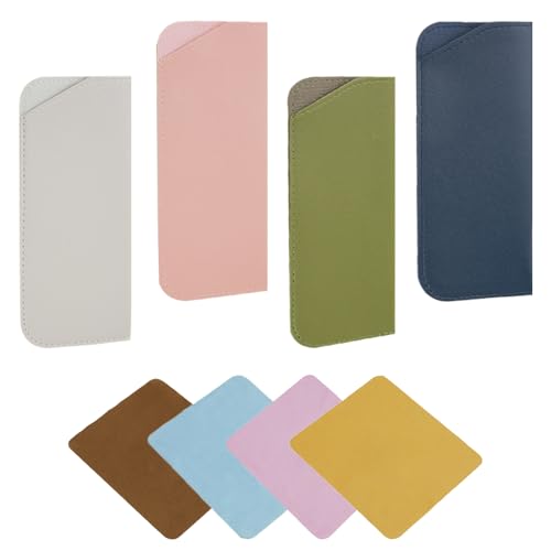 TRKETK 4 Stück Brillenetui Weich mit 4 Stück Mikrofasertuch Tragbar Sonnenbrillen Beutel Leder Brillenetui Brillentasche Tragbar Wasserdicht Geeignet für Damen Herren TRKETK 4 Stück Brillenetui Weich mit 4 Stück Mikrofasertuch Tragbar Sonnenbrillen Beutel Leder Brillenetui Brillentasche Tragbar Wasserdicht Geeignet für Damen Herren von TRKETK