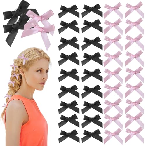 TRKETK 40 Stück Schleifen Haarspangen Mini Schleife Haarspangen Süß Haarschleife Haarschmuck Satinschleifen Haarclips für Mode Mädchen Haarschmuck Frauen Weihnachten Hochzeit Geburtstag von TRKETK
