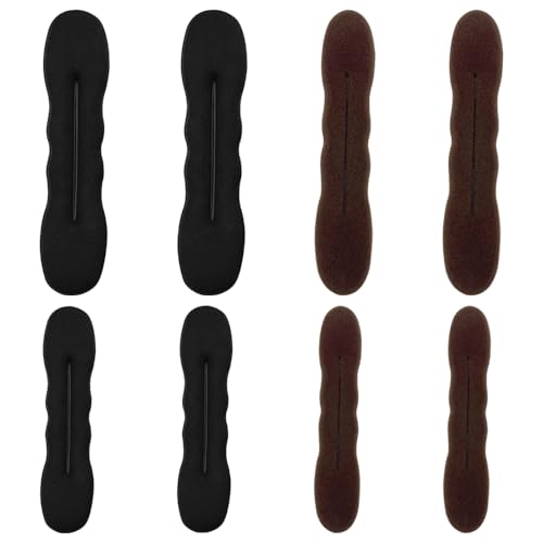 TRKETK 8 Stück Dutt Maker Duttkissen Haare Frisuren Set Donut Brötchen-Haartwister Flechthilfe Haare Schwamm Clips Lockenwickler Tools für Frau Mädchen Damen Kinder Ballet von TRKETK
