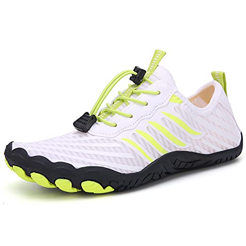 TRNL Barfussschuhe， Herren Damen Paar Wasserschuhe， Schnell Trocknende Sommer Aqua Schuhe Unisex Barfußschuhe Zum Schwimmen, Yoga, Surfen(40/41, White) von TRNL