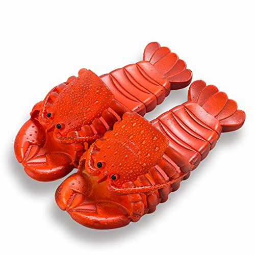 TRNL Hummer-Hausschuhe, Unisex-Sandalen, Unisex, rutschfeste Hausschuhe, Strandtier, Badezimmer-Hausschuhe, lustiges Geschenk, Pool, Strand & Duschschuhe (43, tiefrot) von TRNL