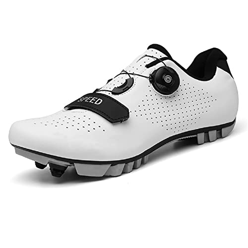 TRNL Neue Cycling MTB Schuhe mit Männern Route Route Route Lady Fahrradgeschwindigkeit Flat Sneaker Racing Women Bicycle Mountain SPD-Bimps(38, White) von TRNL