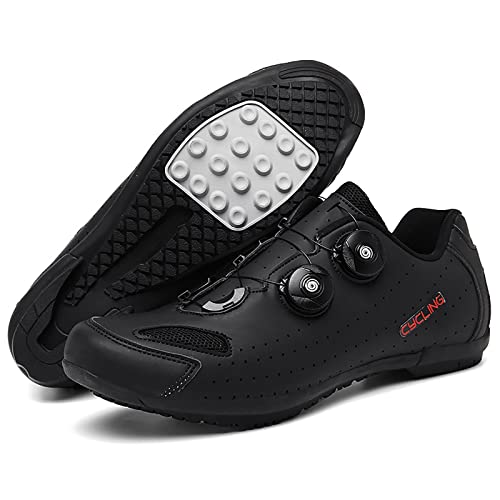 TRNL Radschuhe Spin -Shoestring mit kompatiblen Pelotonschuh mit SPD und Delta Lock Pedal Bike Schuhe(42, Black) von TRNL