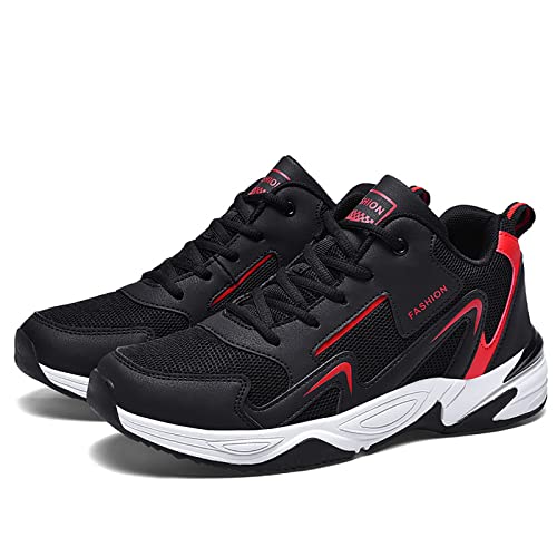 TRNL Zapatillas running, grandes zapatillas running zapatos de paseo moda deportes aéreos zapatillas de deporte al aire libre gimnasio ejercicio de fitness de jogging(44, schwarz rot) von TRNL