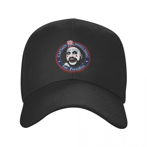 Herren Baseballmütze Unisex Captain Spaulding Baseballkappe Hip Hop Verstellbarer Horrorfilm Haus der 1000 Leichen Papa Hut Sommer Snapback Caps Geschenk von TROBER