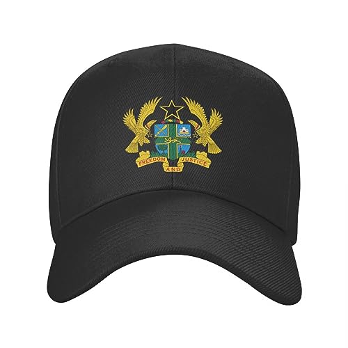 TROBER Baseballmütze Unisex Casual Mode Wappen Von Ghana Baseballkappe Für Männer Frauen Verstellbare Dad Hut Sonnenschutz Geschenk von TROBER