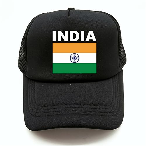 TROBER Herren Baseballkappe Unisex Casual Sports Indien Flagge Trucker Cap Sommer Männer Hut Baseballkappen Unisex Outdoor Mesh Netz Kappen Geschenk von TROBER